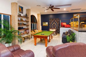 Pool table in the living area